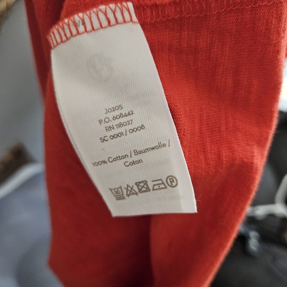 Boden Women's 6L 6 Red Orange Ruffled Knee Length T-shirt Dress Flutter Sleeves - Picture 6 of 6